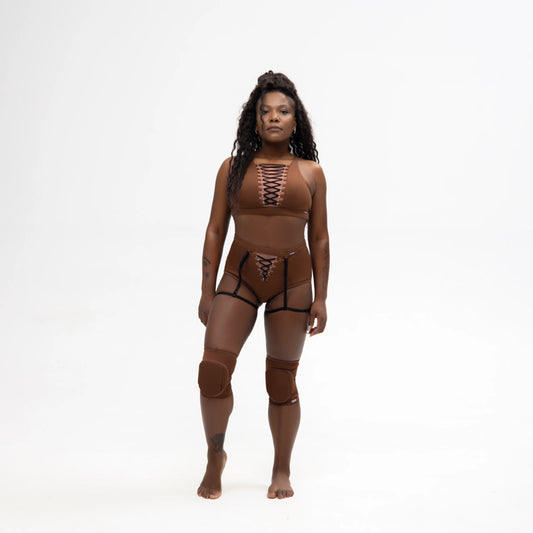 QUEEN WEAR - Genouillères classiques - Nude Cacao