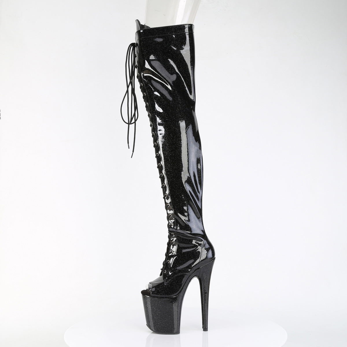 PLEASER - Flamingo - 3021GP - Black Glitter