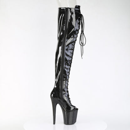 PLEASER - Flamingo - 3021GP - Black Glitter