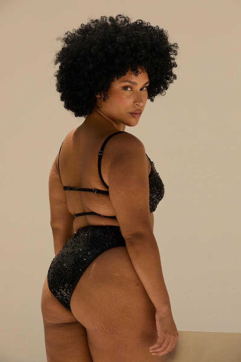 PRECOMMANDE - ROLLING - Top vento - Noirs à sequins