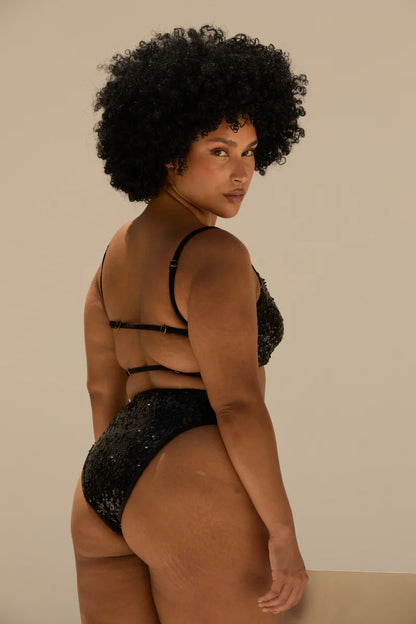 PRECOMMANDE - ROLLING - Top vento - Noirs à sequins