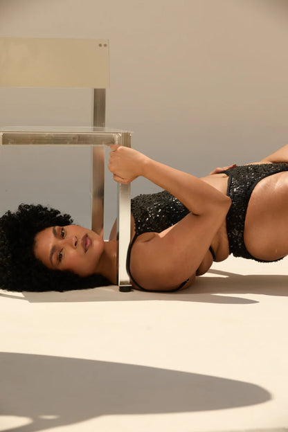 PRECOMMANDE - ROLLING - Bas vento - Noirs à sequins