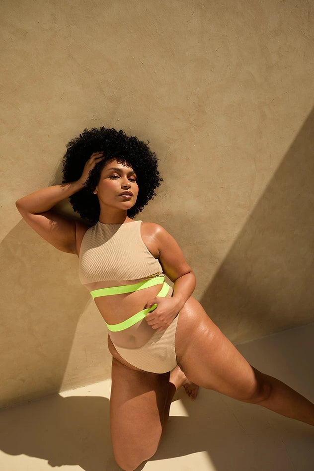 PRECOMMANDE - ROLLING - Hunter Hot Pants - Beige/Jaune néon